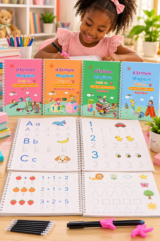ÉcriMagique™ —Les cahiers d'écriture magique pour apprendre, s'entraîner et progresser à son rythme.