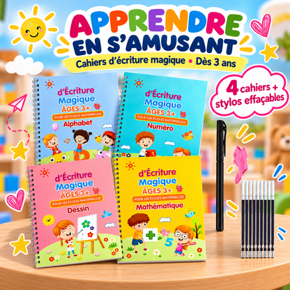 ÉcriMagique™ —Les cahiers d'écriture magique pour apprendre, s'entraîner et progresser à son rythme.